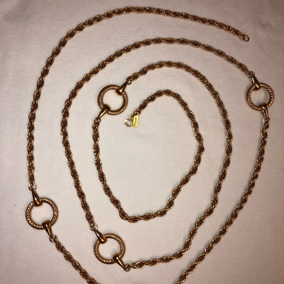 Monet long Vintage gold necklace - Picture 1 of 4